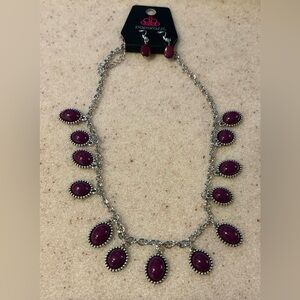 Paparazzi Silver Necklace with Purple Accents